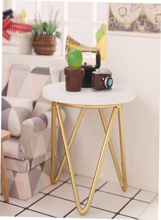 Toddmomy 5pcs Miniature Round Table Scale Dollhouse Decor Tiny House Nightstand Furniture Construction for Crafts and Mini House Decoration - Image 2
